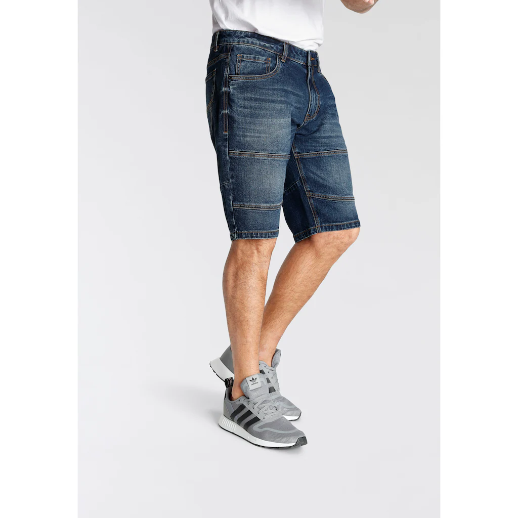 H.I.S Jeansbermudas Entspannte Passform Gerader Beinschnitt Modische Washed-Optik ▷ Kaufen