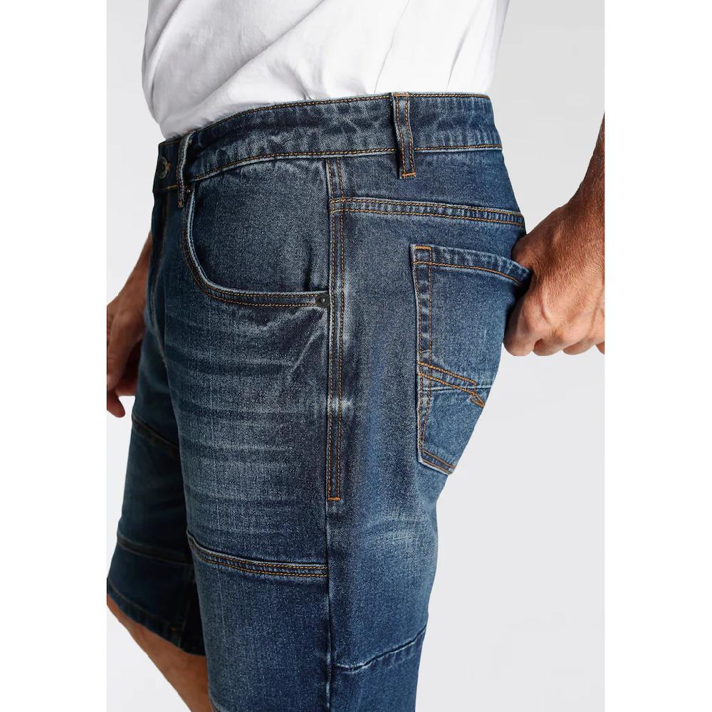 H.I.S Jeansbermudas Entspannte Passform Gerader Beinschnitt Modische Washed-Optik ▷ Kaufen