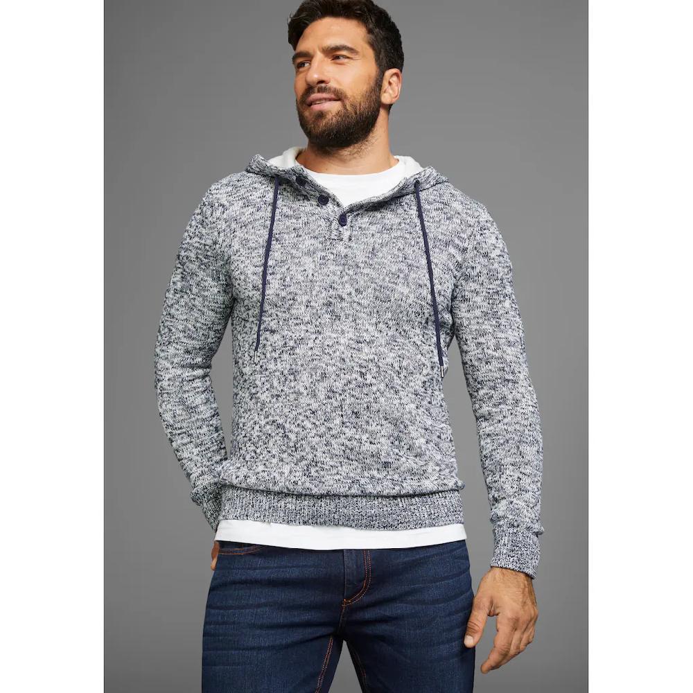 (H.I.S Kapuzenpullover »Bis Größe 5 XL« mit Knopfleiste - NEUE KOLLEKTION