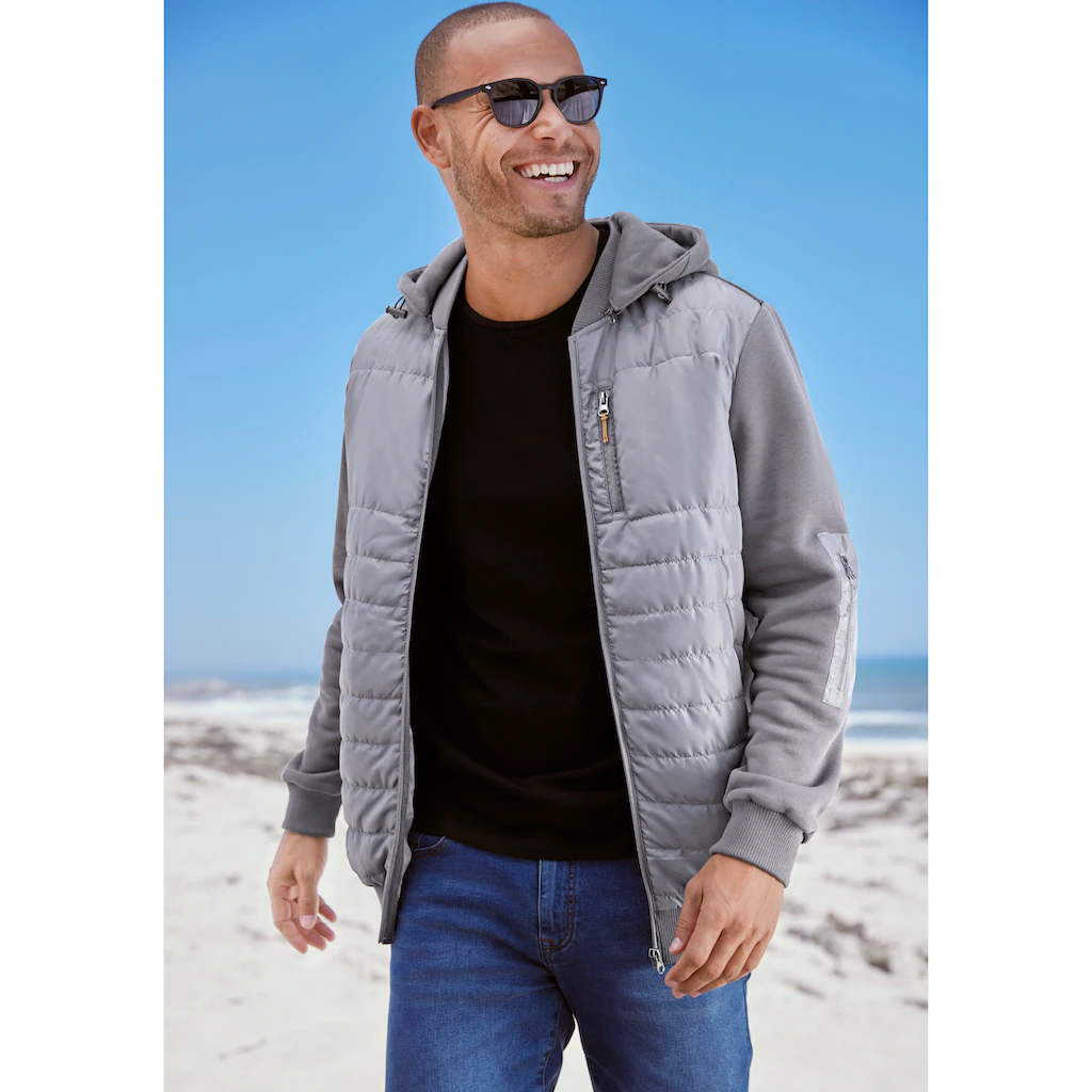 H.I.S Kapuzensweatjacke Im Vorderen Bereich Gesteppt Mit Abnehmbarer Kapuze ▷ Bestellen