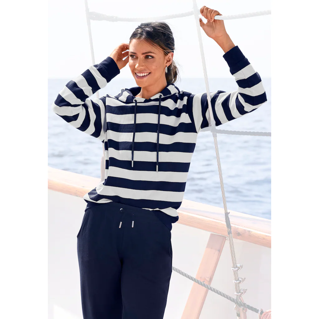 H.I.S Kapuzensweatshirt im maritimen Stil Loungewear Loungeanzug Hoodie