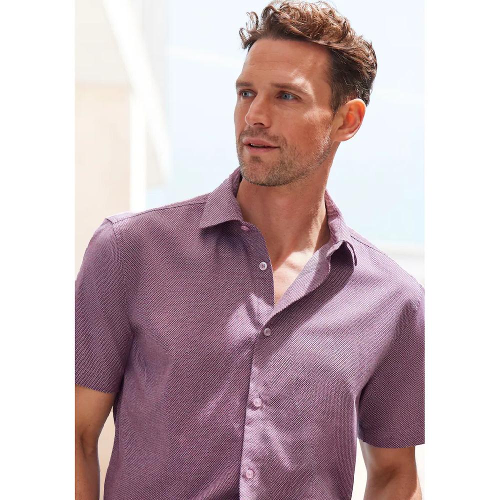 H.I.S Kurzarmhemd »Regular-fit« Elastisches Jaquard-Kurzarmhemd