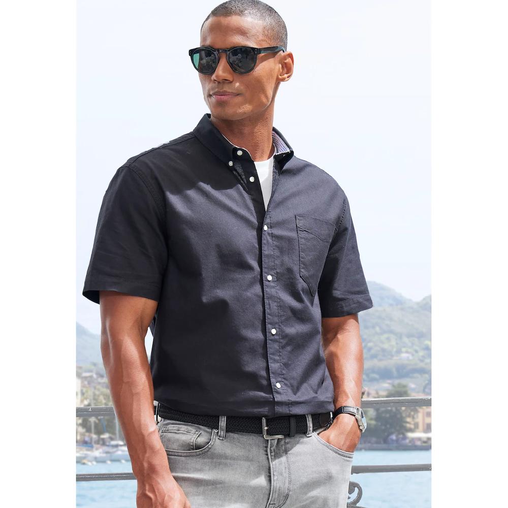 H.I.S Kurzarmhemd »regular-fit« Mit Button-down-Kragen Reine Baumwolle