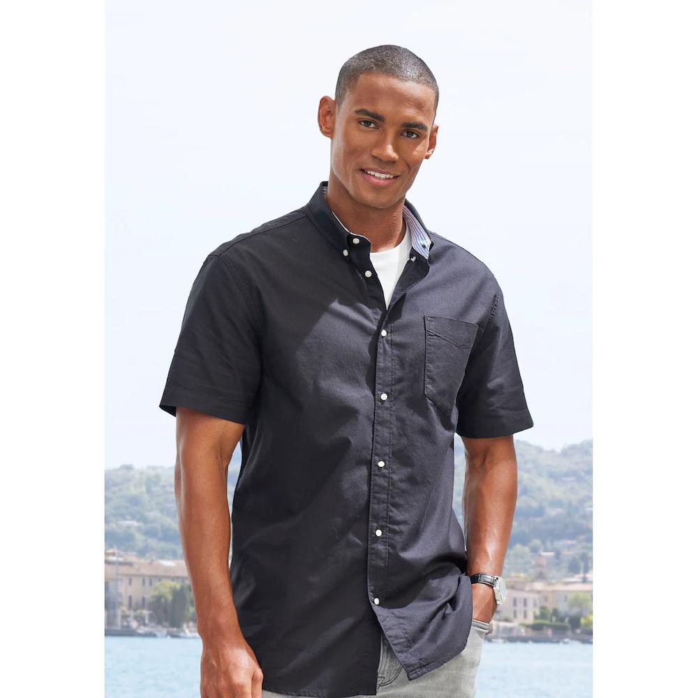 H.I.S Kurzarmhemd »regular-fit« mit Button-down-Kragen reine Baumwolle