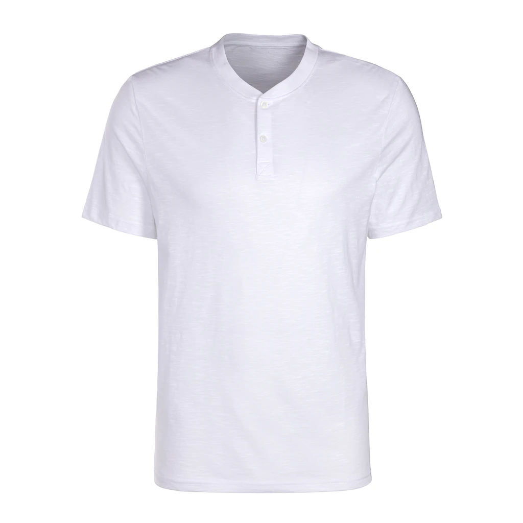 H.I.S Kurzarmshirt (Packung 2) Mit Henleykragen Aus Strukturierter Baumwoll-Qualität