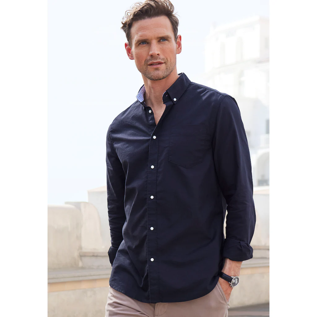 H.I.S Langarmhemd »regular-fit« Mit Button-down-Kragen Reine Baumwolle ▷ Kaufen