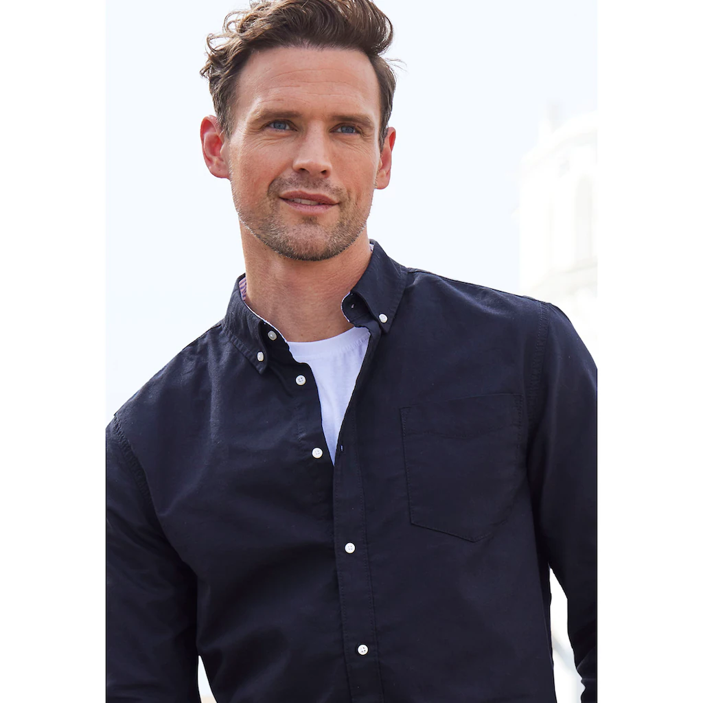 H.I.S Langarmhemd »regular-fit« Mit Button-down-Kragen Reine Baumwolle ▷ Kaufen