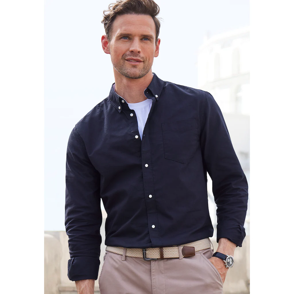H.I.S Langarmhemd »regular-fit« mit Button-down-Kragen reine Baumwolle ▷ kaufen
