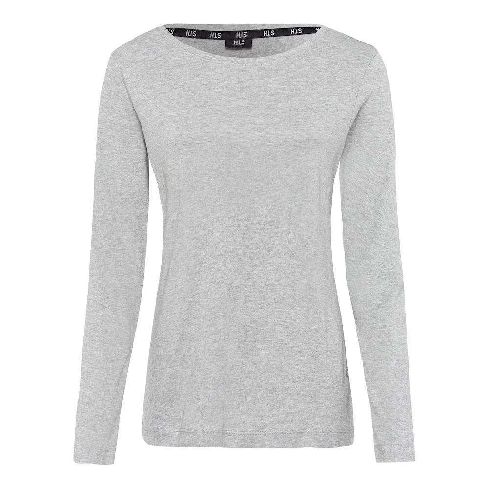 H.I.S Langarmshirt figurbetonte Passform Feinrippstoff aus Baumwolle und Viskose