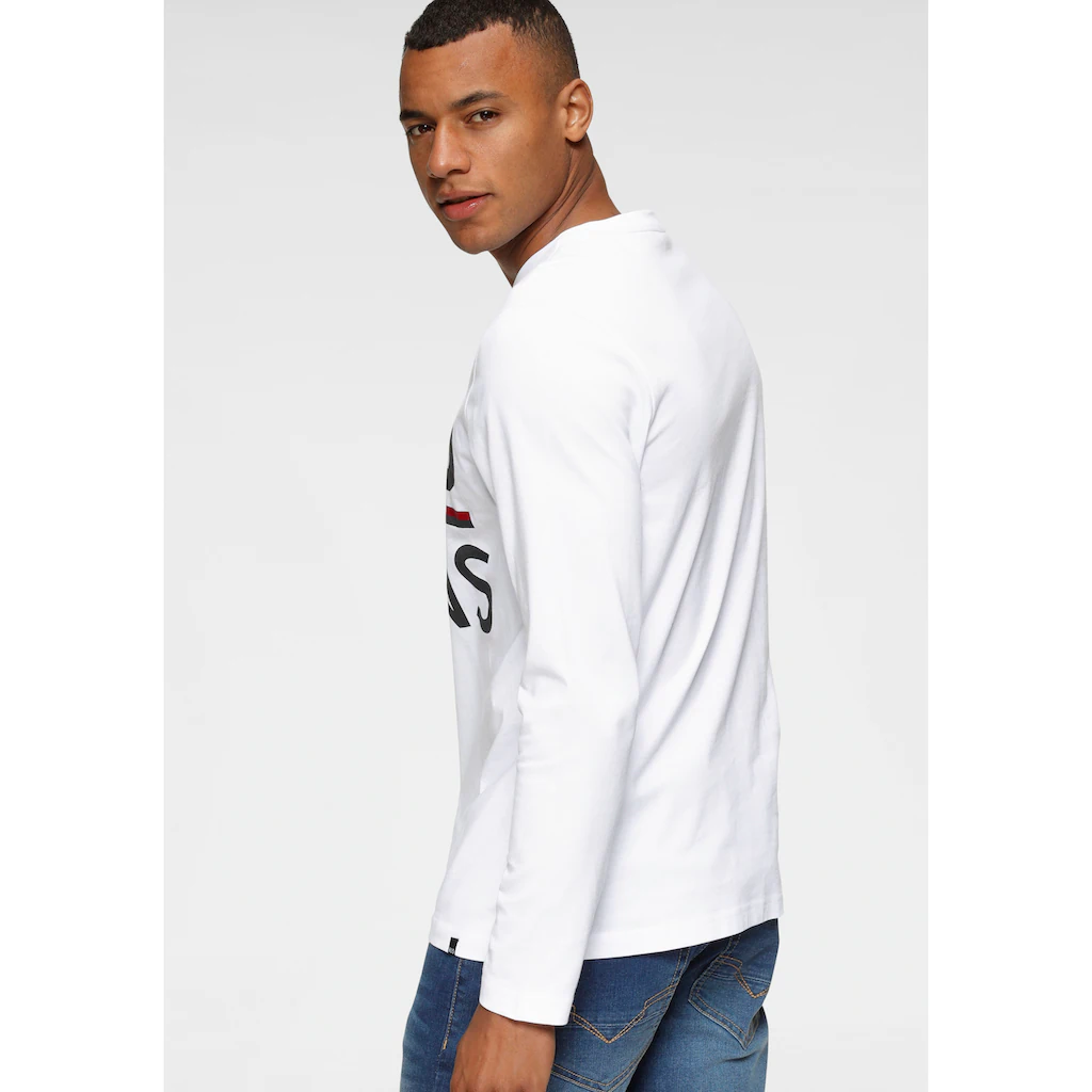 H.I.S Langarmshirt Langarm Schmaler Basic-Schnitt Bedrucktes Design ▷ Für