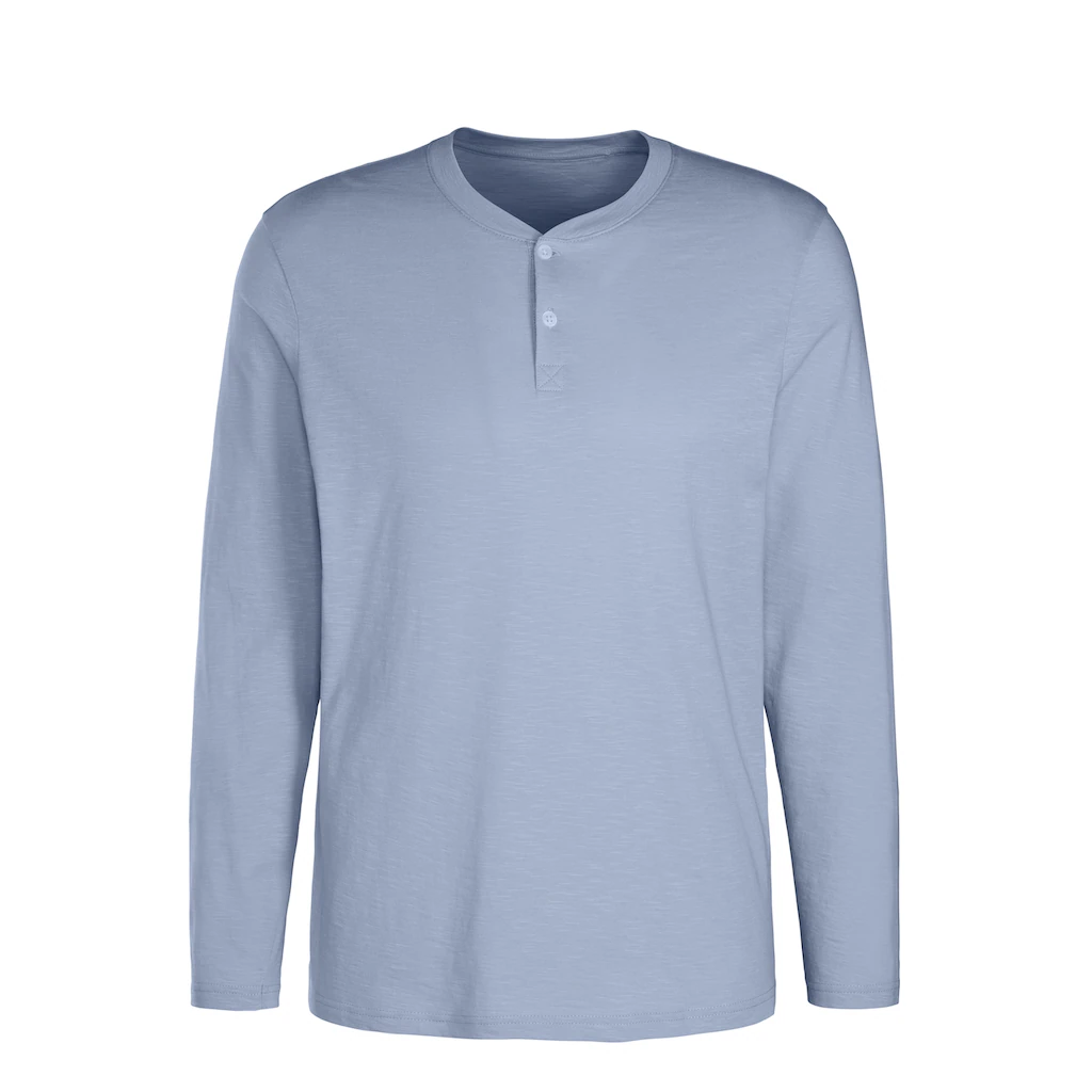 H.I.S Langarmshirt (Packung 2 Tlg.) Shirt Mit Knopfleiste Aus Aus Strukturierter Baumwoll-Qualität