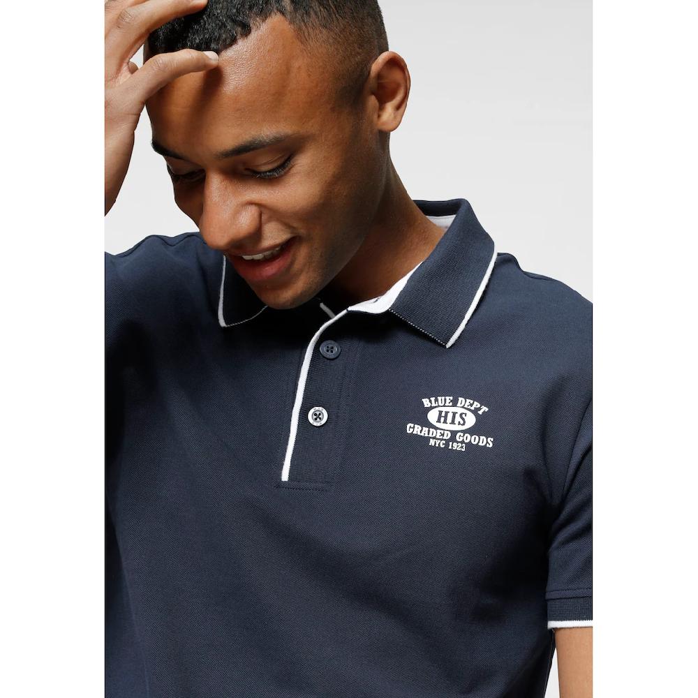 H.I.S Poloshirt Kurzarm Schmal Geschnitten Mit Polokragen Aus Piqué-Stoff ▷ Kaufen