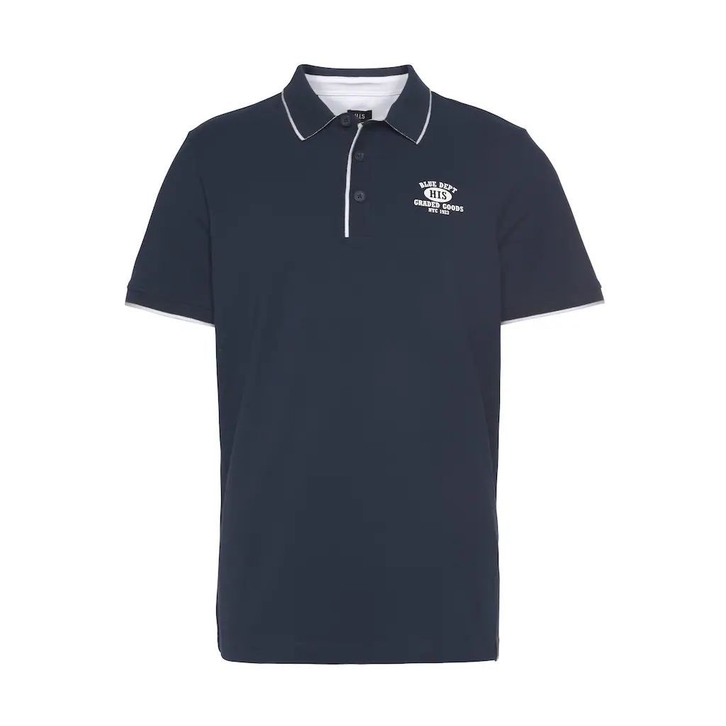H.I.S Poloshirt Kurzarm Schmal Geschnitten Mit Polokragen Aus Piqué-Stoff ▷ Kaufen
