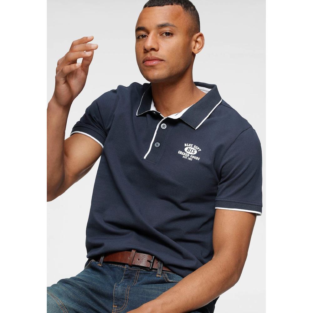 H.I.S Poloshirt Kurzarm schmal geschnitten mit Polokragen aus Piqué-Stoff ▷ kaufen