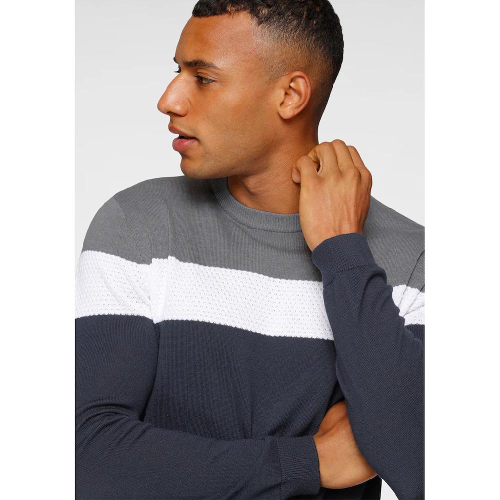 H.I.S Rundhalspullover Colorblocking In Leichter Strickqualität ▷ Bestellen