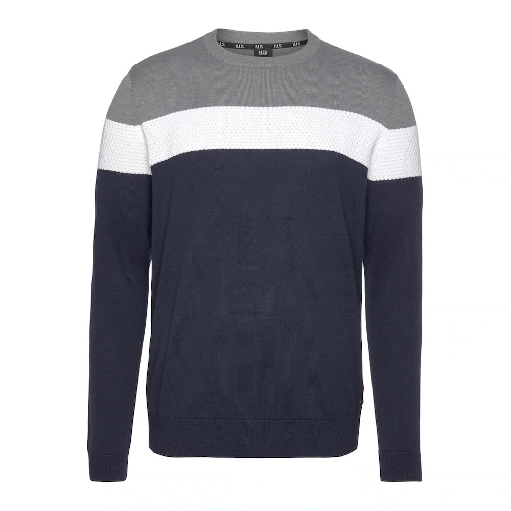 H.I.S Rundhalspullover Colorblocking In Leichter Strickqualität ▷ Bestellen