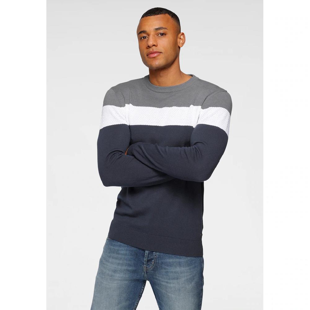 H.I.S Rundhalspullover Colorblocking in leichter Strickqualität ▷ bestellen