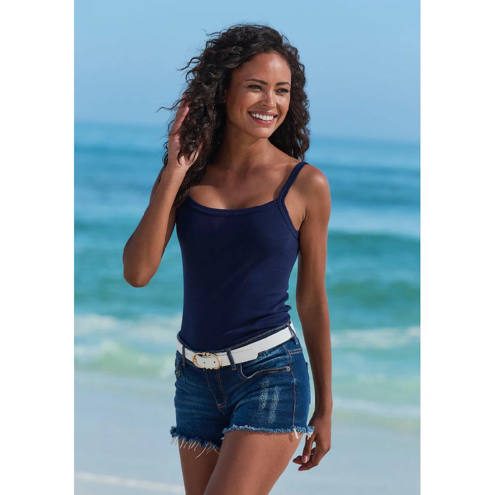 H.I.S Spaghettitop »ohne Seitennähte« (3er-Pack) Aus Weicher Rippqualität Aus Baumwolle