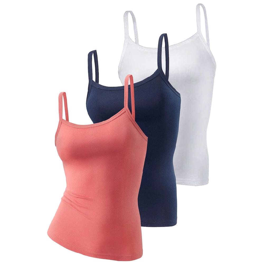 H.I.S Spaghettitop »ohne Seitennähte« (3er-Pack) aus weicher Rippqualität aus Baumwolle