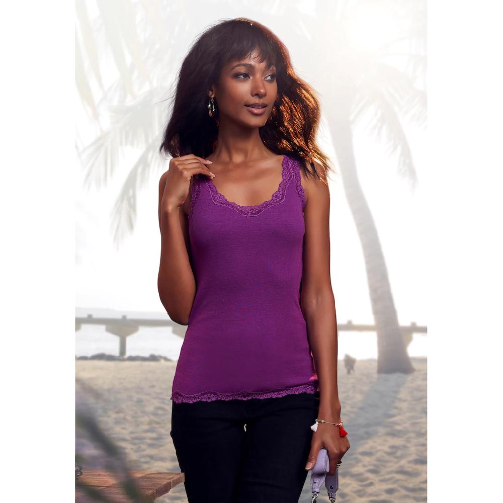 H.I.S Spitzentop »aus Feinripp« (3er-Pack) Aus Weicher Baumwoll-Qualität