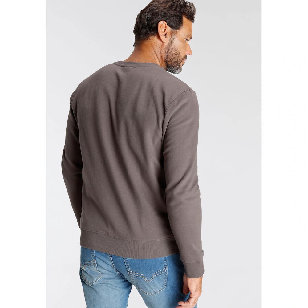 H.I.S Sweater Langarm Lockere Passform Bestickte Optik Rundhalsausschnitt ▷ Kaufen
