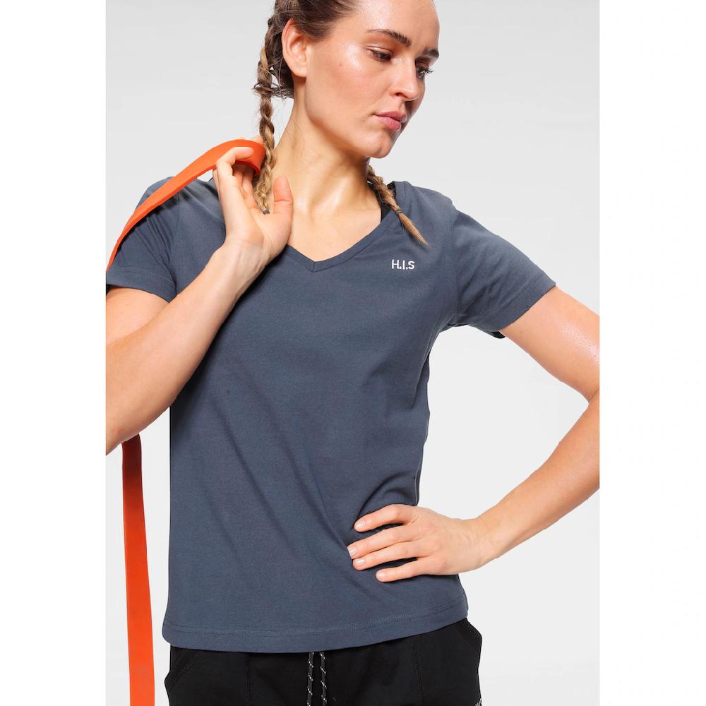 H.I.S T-Shirt »Essential-Basics« (Spar-Set 3er-Pack) Hüftlange Passform Figurumspielender Schnitt Aus 100% Baumwolle