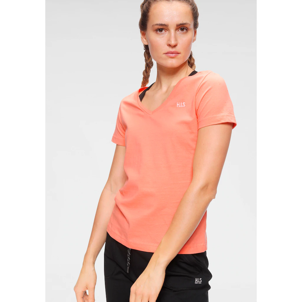 H.I.S T-Shirt »Essential-Basics« (Spar-Set 3er-Pack) Hüftlange Passform Figurumspielender Schnitt Aus 100% Baumwolle