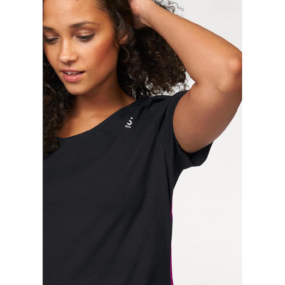 H.I.S T-Shirt Kurzarm Figurfreundlicher Schnitt Unifarben V-Ausschnitt