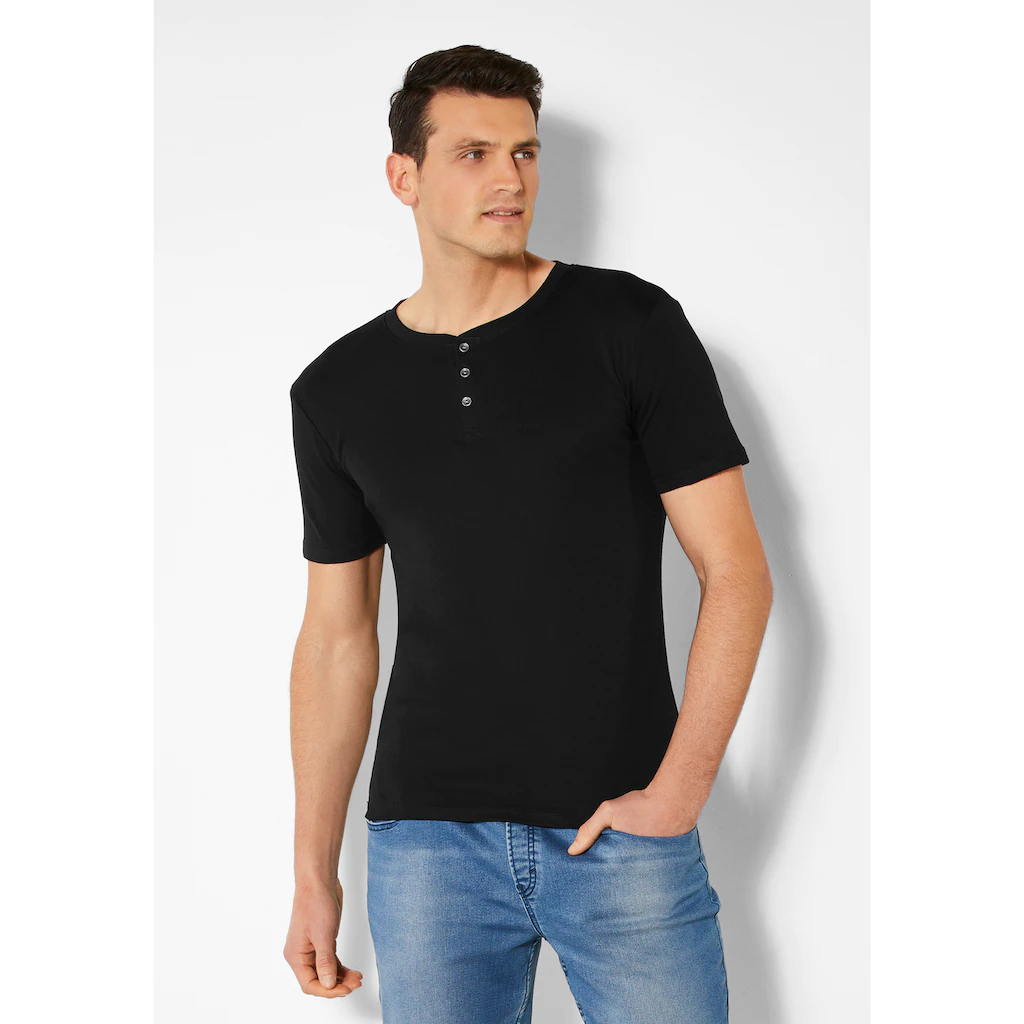 H.I.S T-Shirt mit aufwendiger Knopfleiste perfekt als Unterziehshirt bestellen