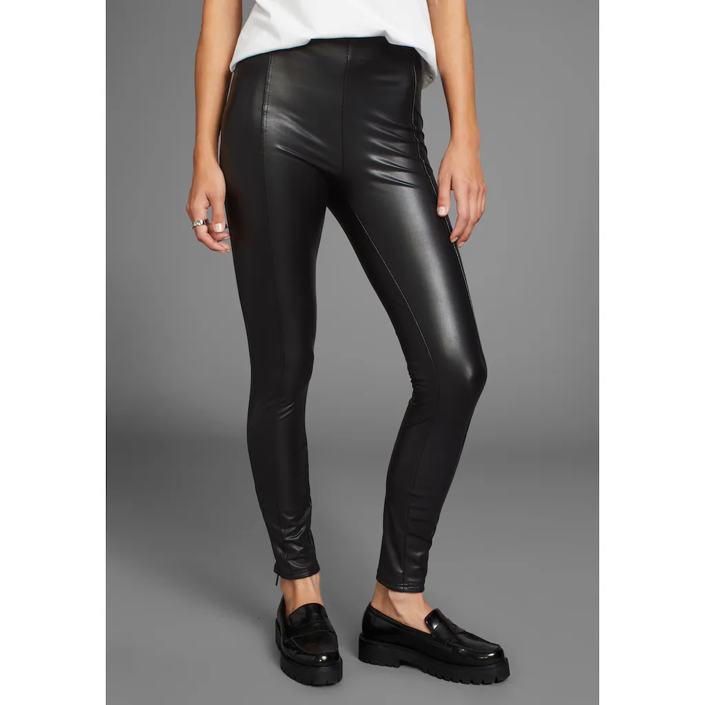 HECHTER PARIS Lederimitathose mit leichtem Glanz-NEUE KOLLEKTION