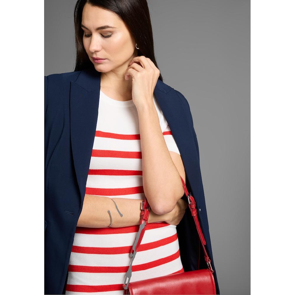 HECHTER PARIS Strickkleid Wadenlang Modern Aus Viskosemischung Kurzarm