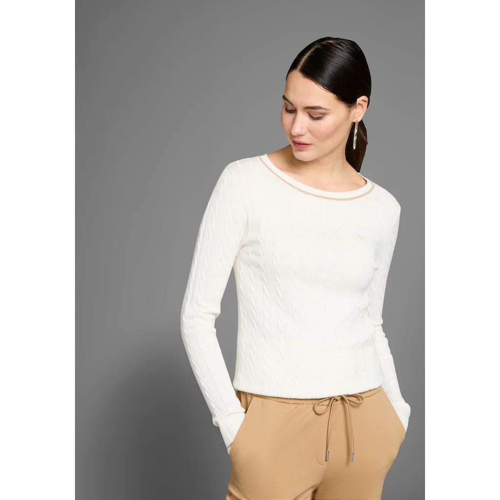 HECHTER PARIS Strickpullover Mit Elegantem Zopfstrickmuster