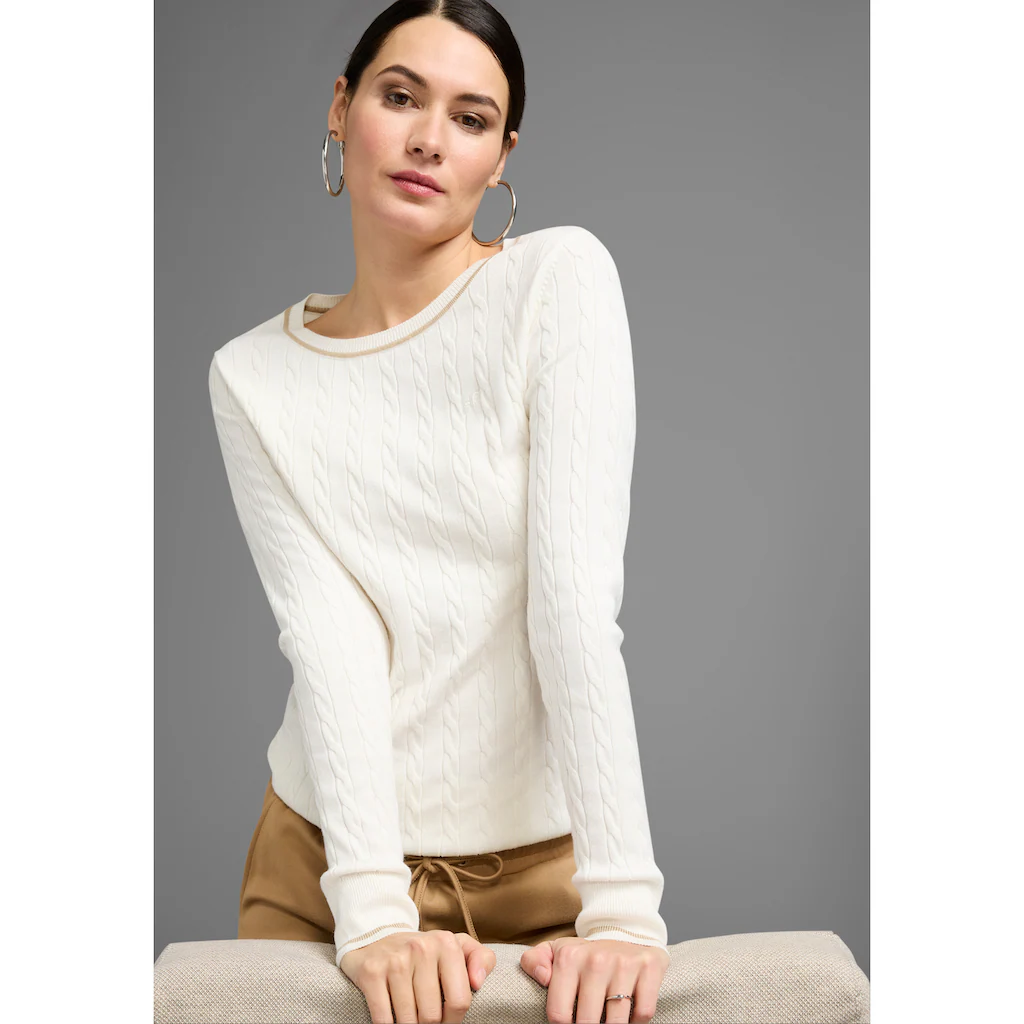 HECHTER PARIS Strickpullover mit elegantem Zopfstrickmuster