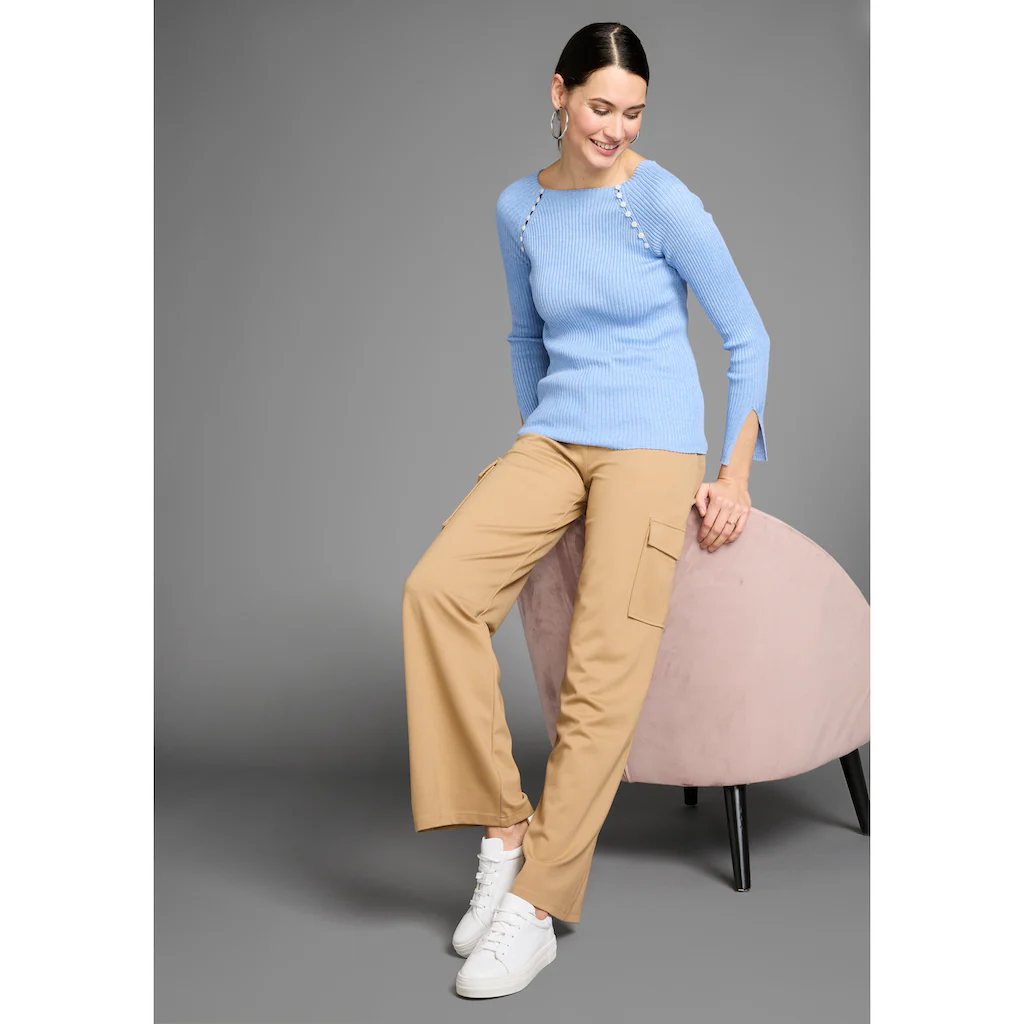 HECHTER PARIS Strickpullover Mit Stilvollen Knopfleisten