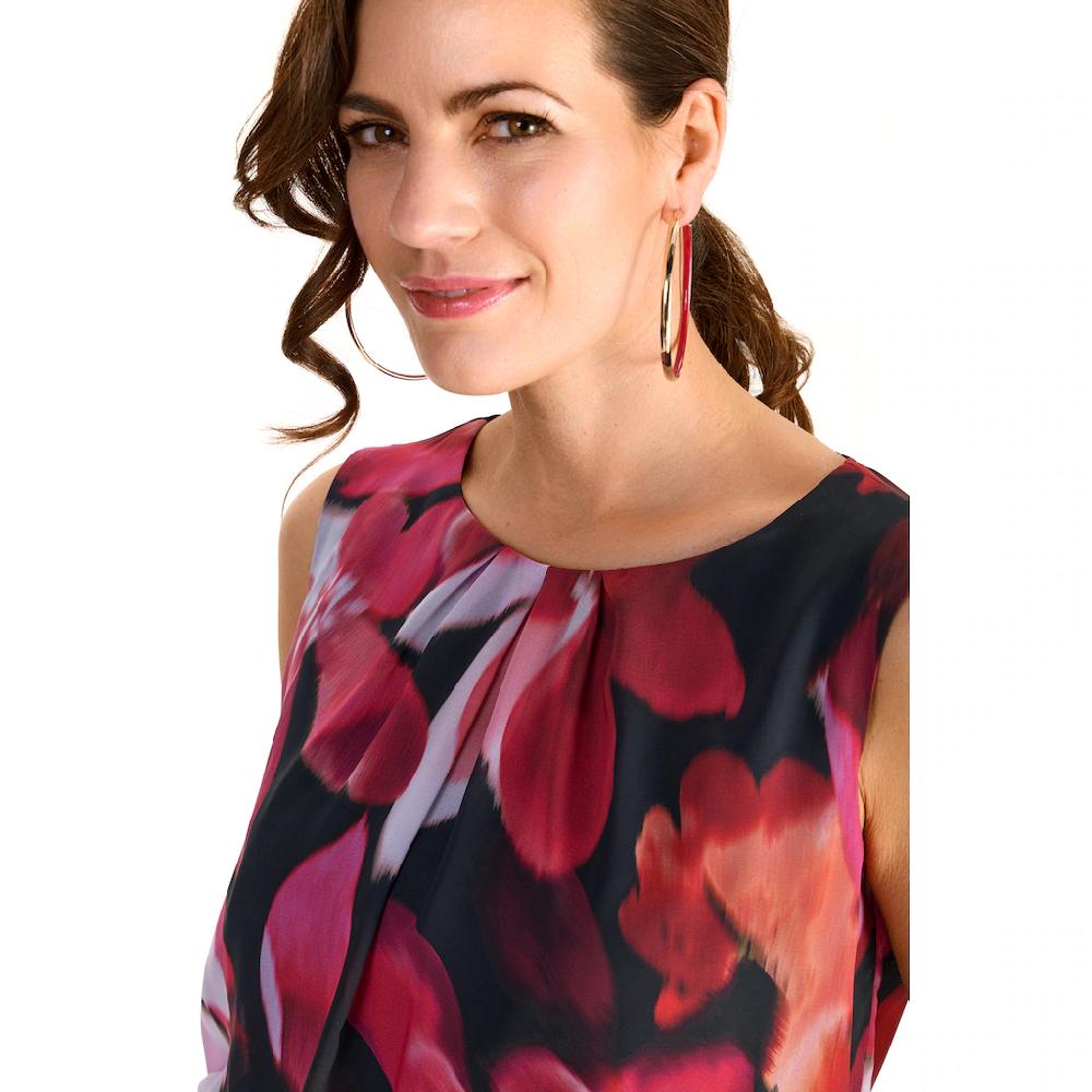 HERMANN LANGE Collection 2-in-1-Kleid Unifarben Und Mit Floralem Muster