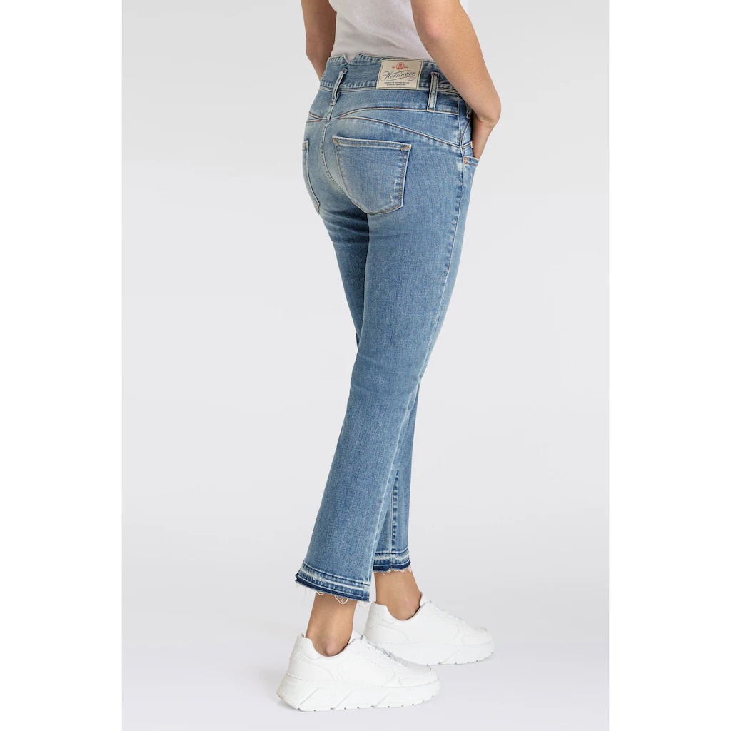 Herrlicher Bootcut-Jeans »Pearl Boot Cropped Organic Denim« Mit Offenem Saum
