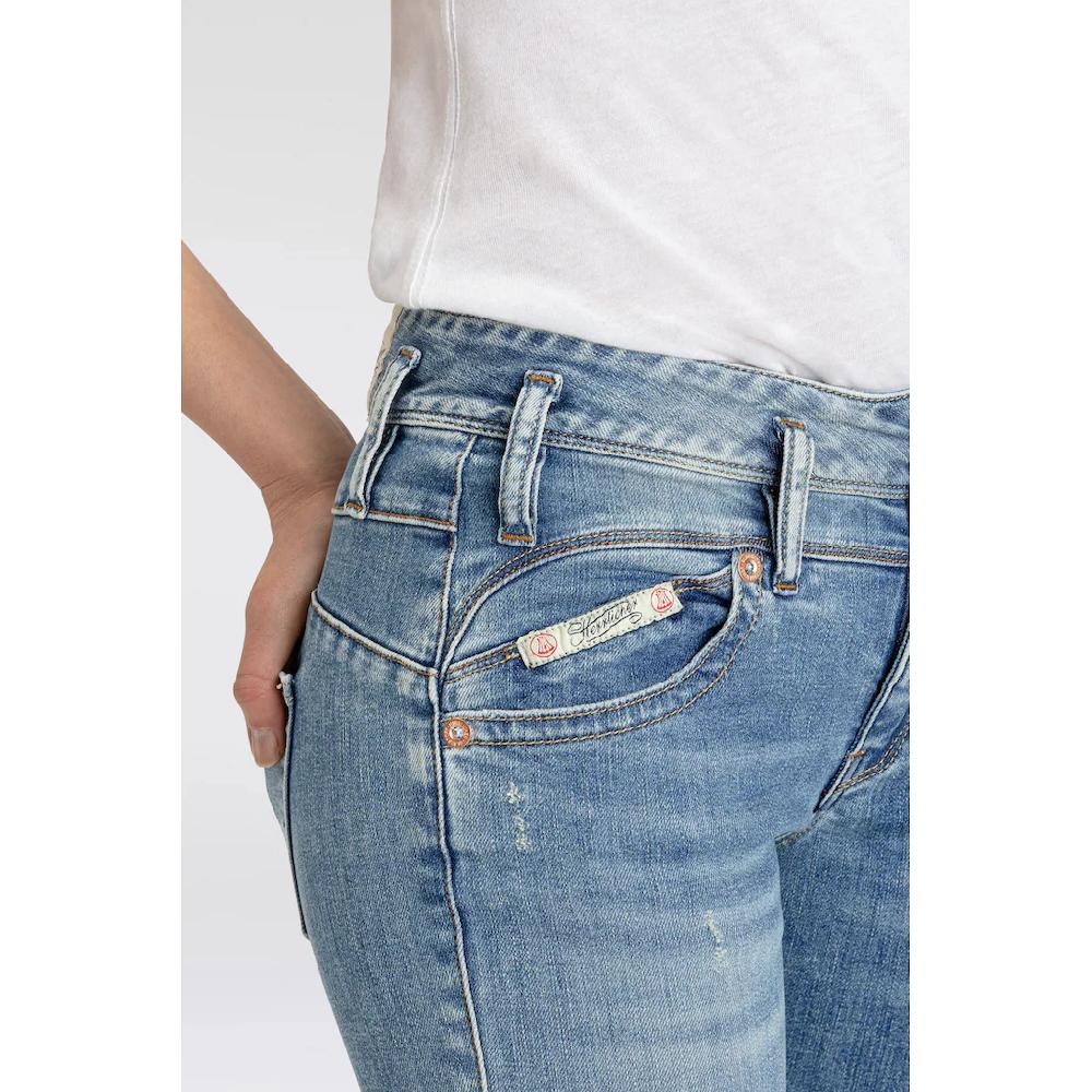 Herrlicher Bootcut-Jeans »Pearl Boot Cropped Organic Denim« Mit Offenem Saum