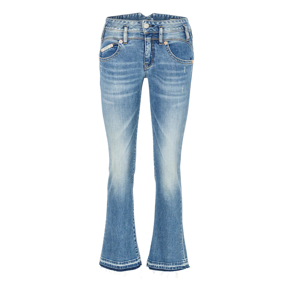 Herrlicher Bootcut-Jeans »Pearl Boot Cropped Organic Denim« Mit Offenem Saum