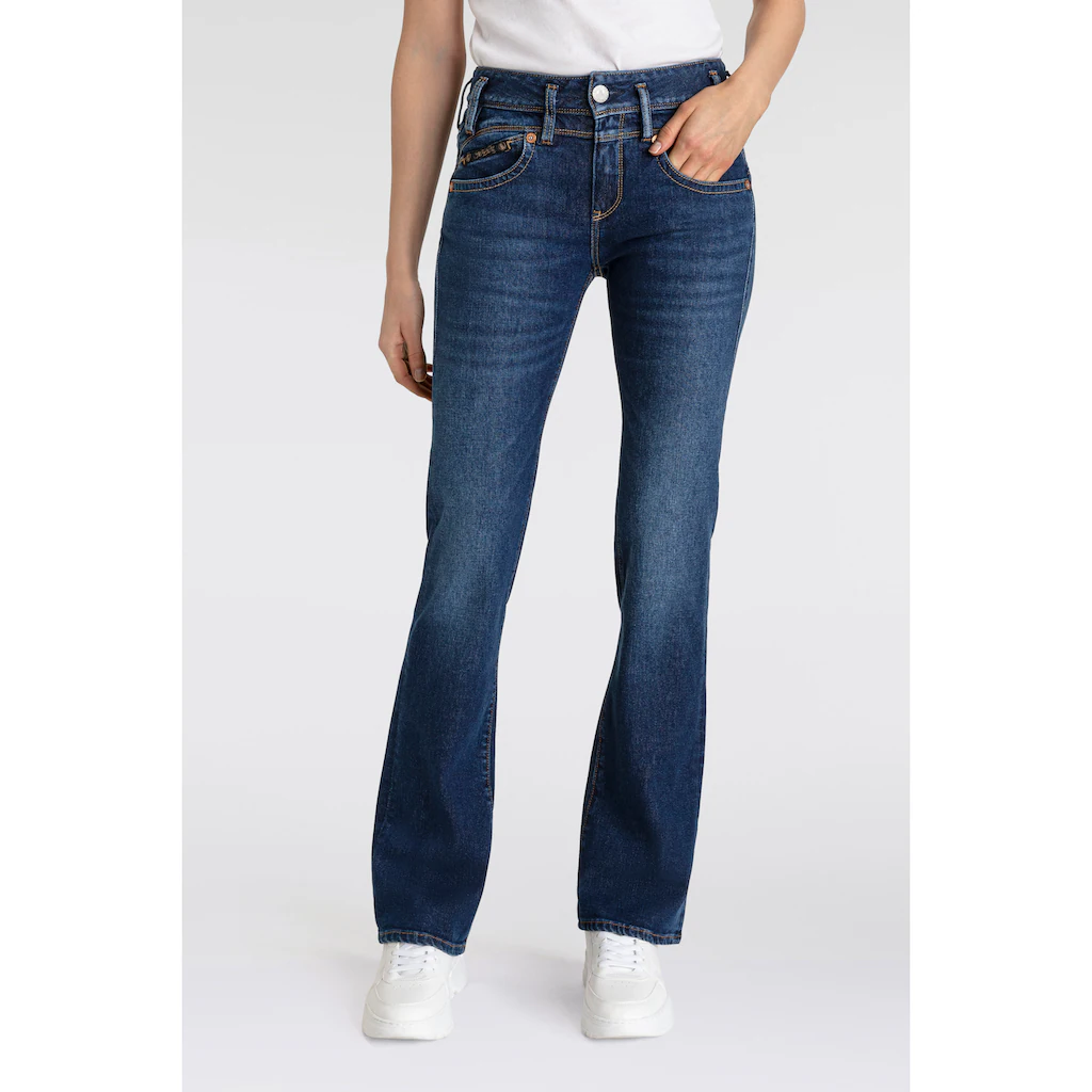 Herrlicher Bootcut-Jeans »Pearl Boot Recycled Denim« mit markantem Bund