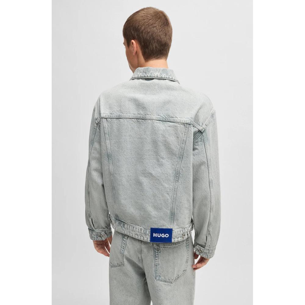 HUGO Blue Jeansjacke »Dex« Mit BOSS Leder-Badge