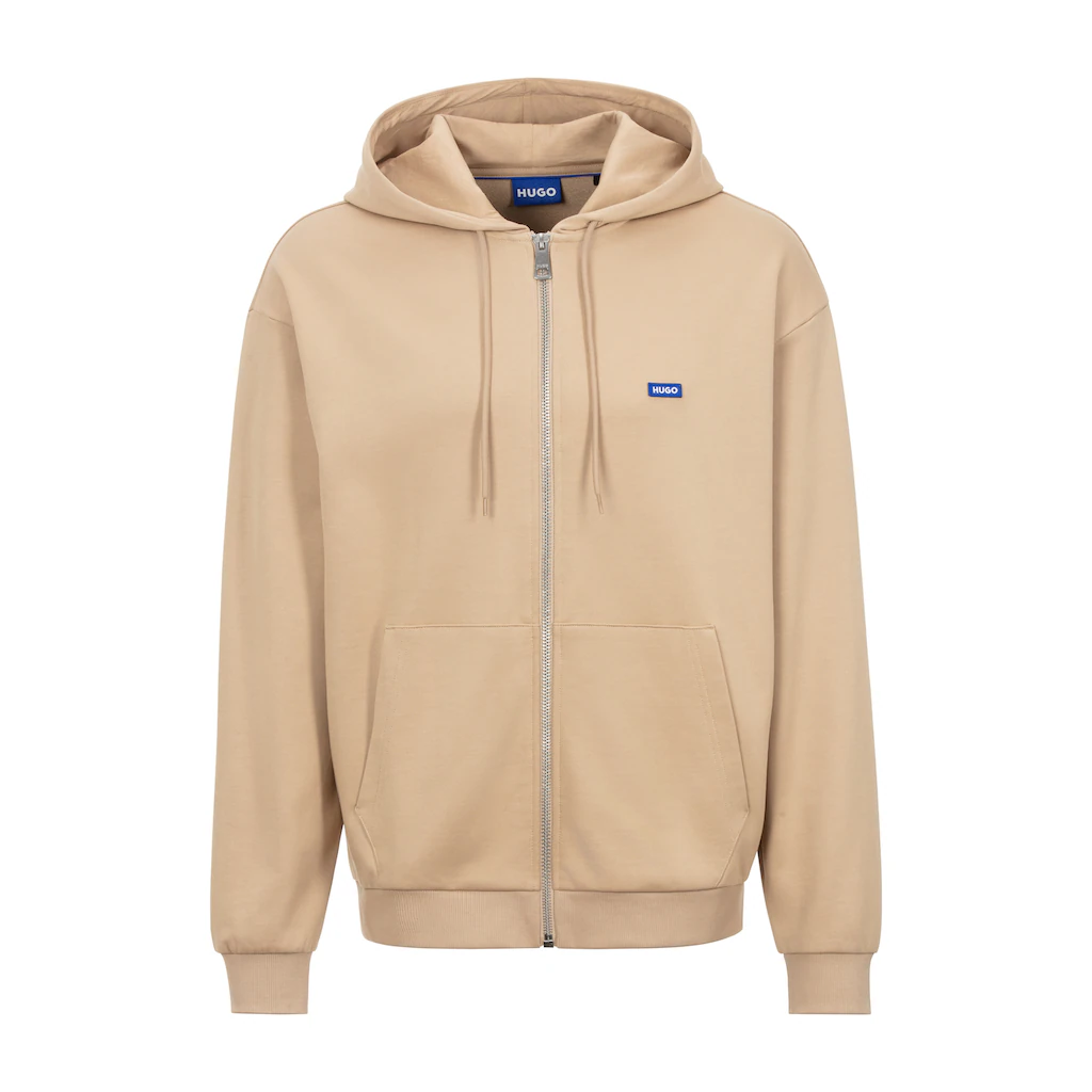 HUGO Blue Kapuzensweatjacke »Nadarasi« mit Logo-Badge