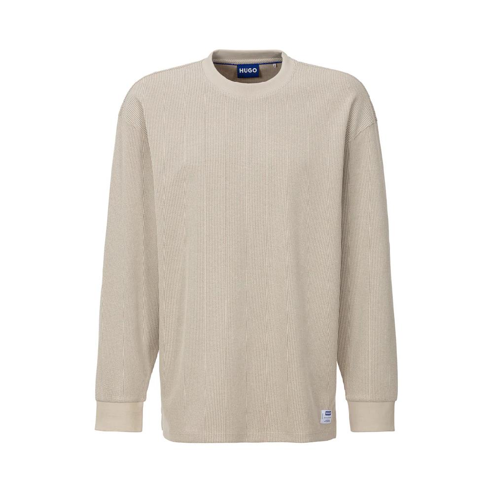 HUGO Blue Langarmshirt »Nuwolo« mit Logo-Badge