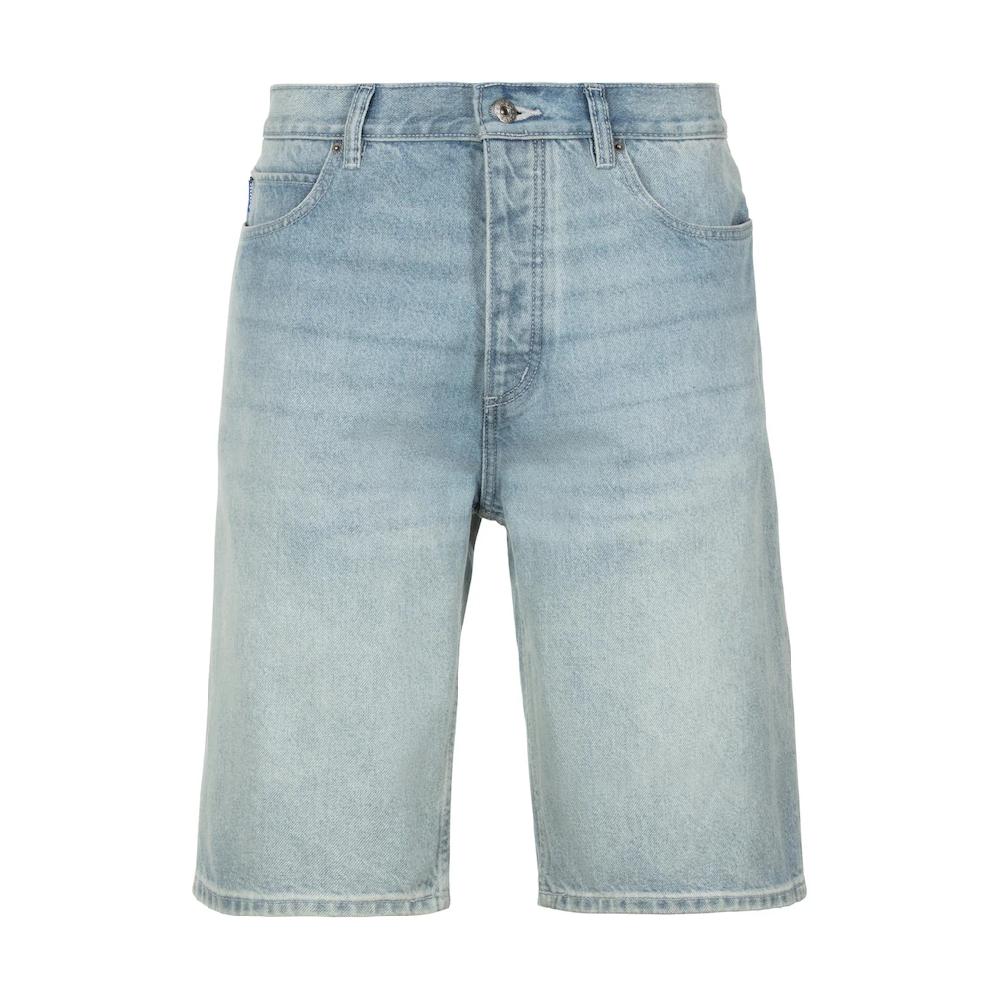 HUGO Blue Shorts »Skate shorts« mit Logo-Lederpatch am Bund