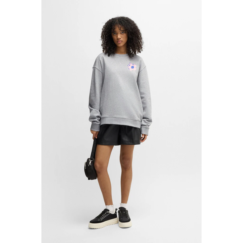 HUGO Blue Sweatshirt »Oversized Crew_B_2« Mit Print