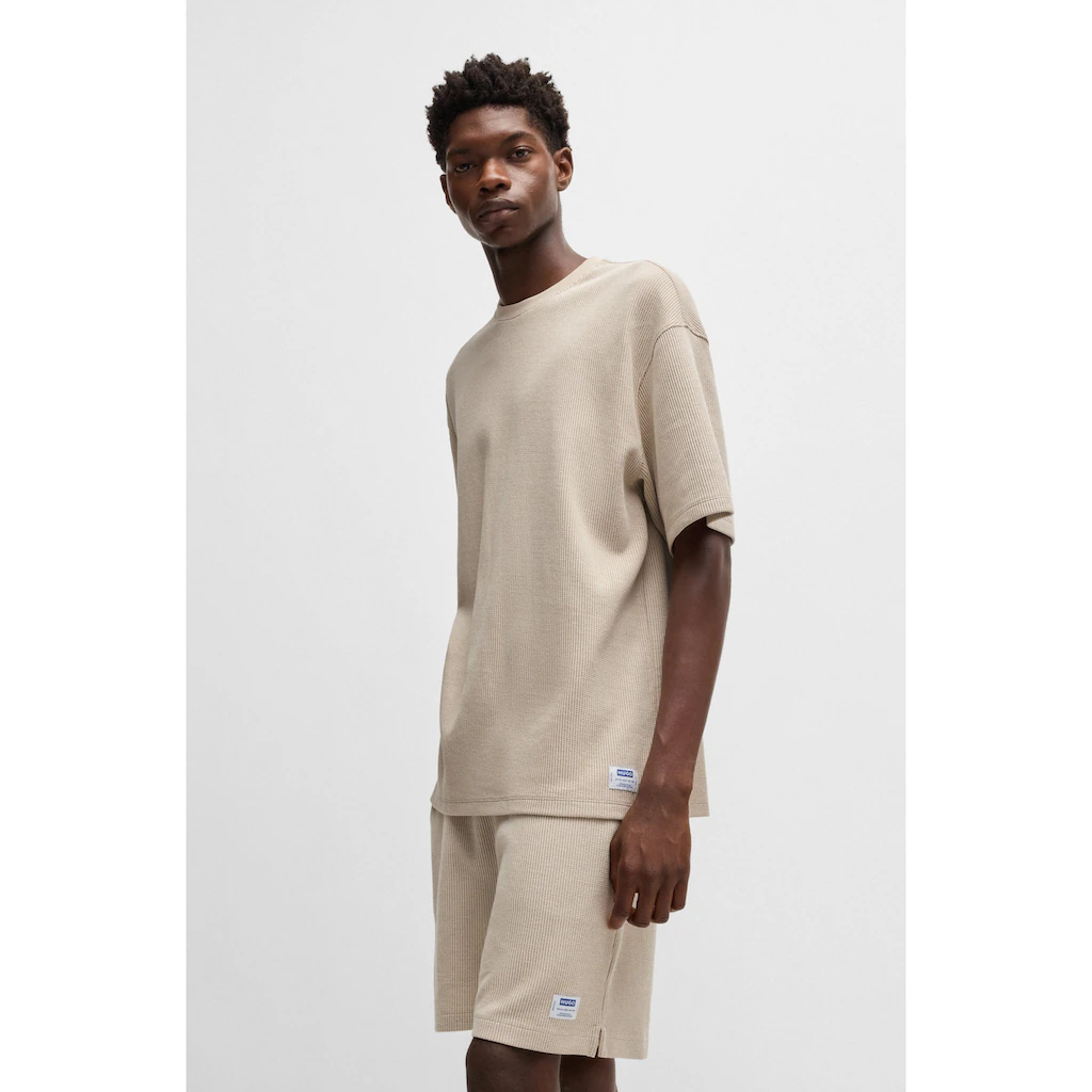 HUGO Blue T-Shirt »Nuwaffle« mit Waffelmuster ▷ für