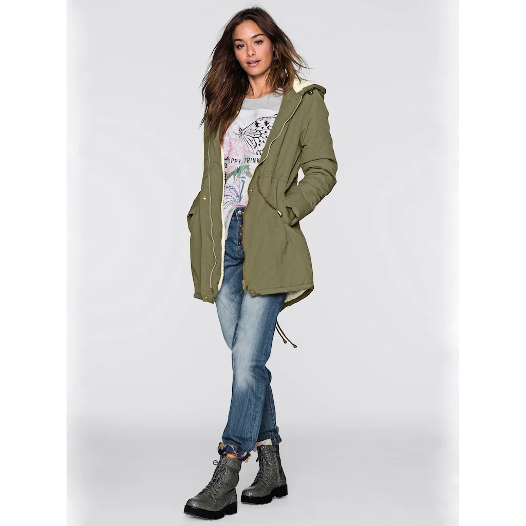 Inspirationen Langjacke mit Kapuze