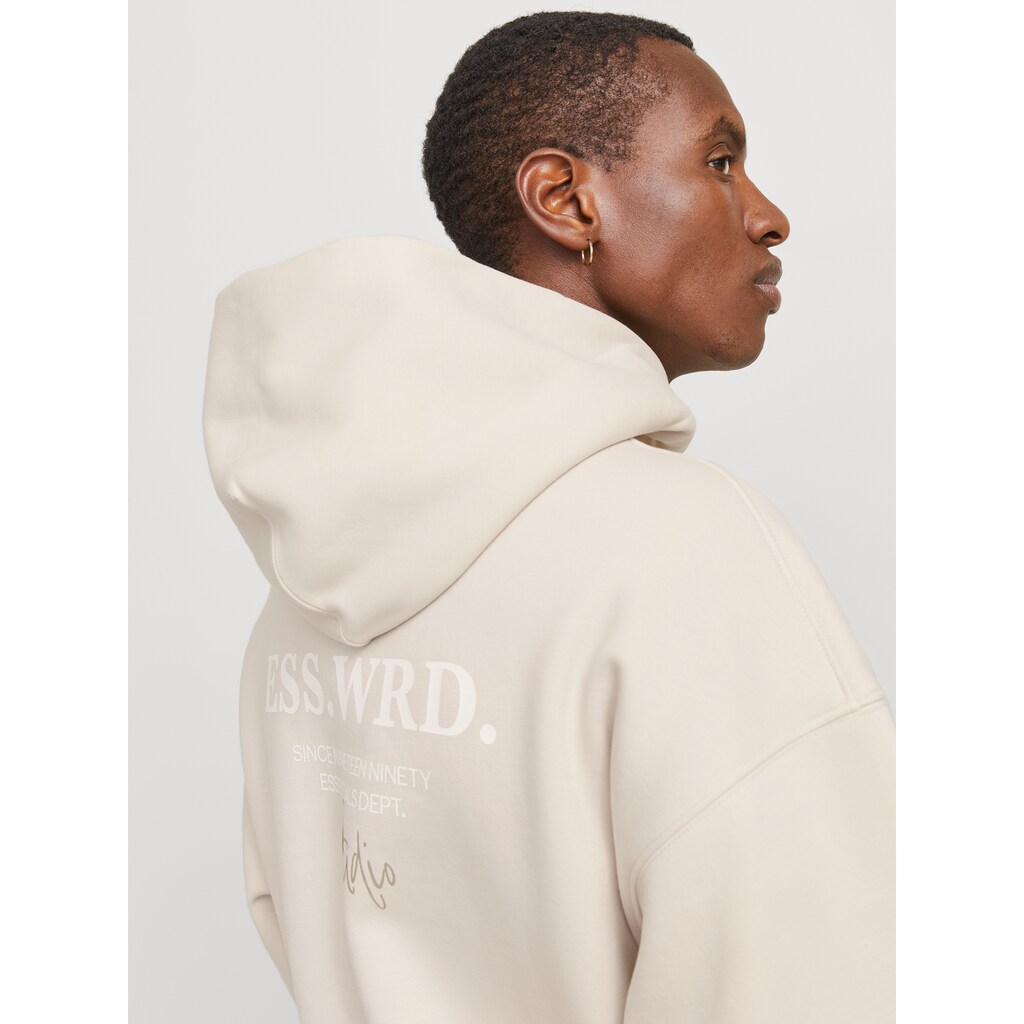 Jack & Jones Kapuzensweatshirt »JJEURBAN EDGE STUDIO SWEAT HOOD NOOS« Mit Front Und Back Print ▷ Für