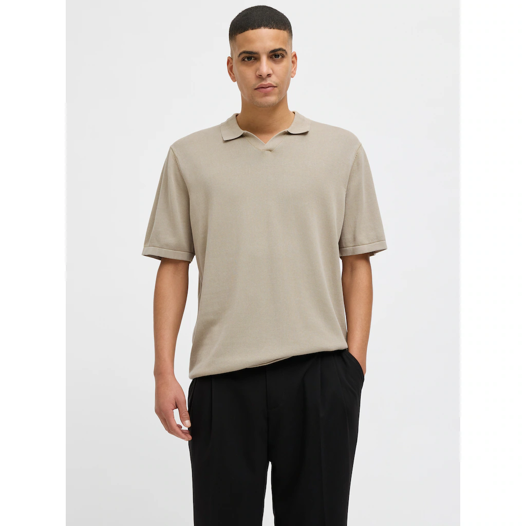 Jack & Jones Kurzarmpullover »JJELEO KNIT POLO SS LN« mit Polo Kragen ▷ für