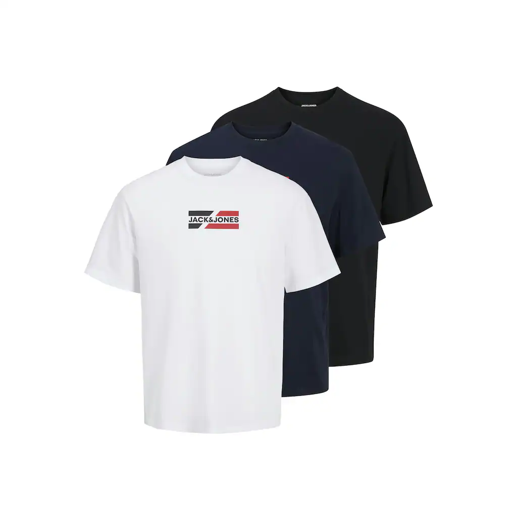 Jack & Jones Kurzarmshirt »JJECORP GRAPHIC TEE SS O-3PK MP NOOS« (Packung 3 tlg.)
