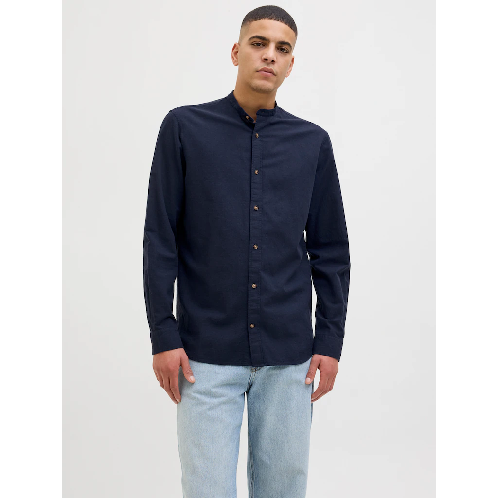 Jack & Jones Langarmhemd »JJESUMMER BAND SHIRT LS SN« mit Bandkragen ▷ kaufen
